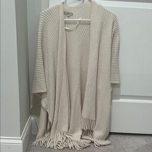 LOFT Cream Fringe Women's Poncho